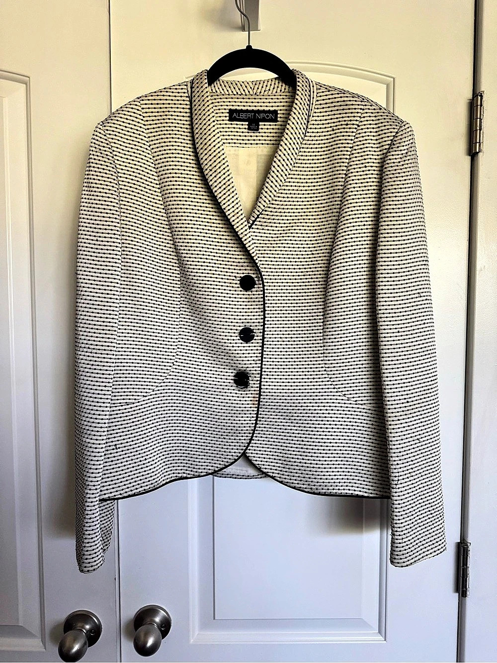 Vintage 80s Albert Nipon vintage textured tailored blazer jacket size 14